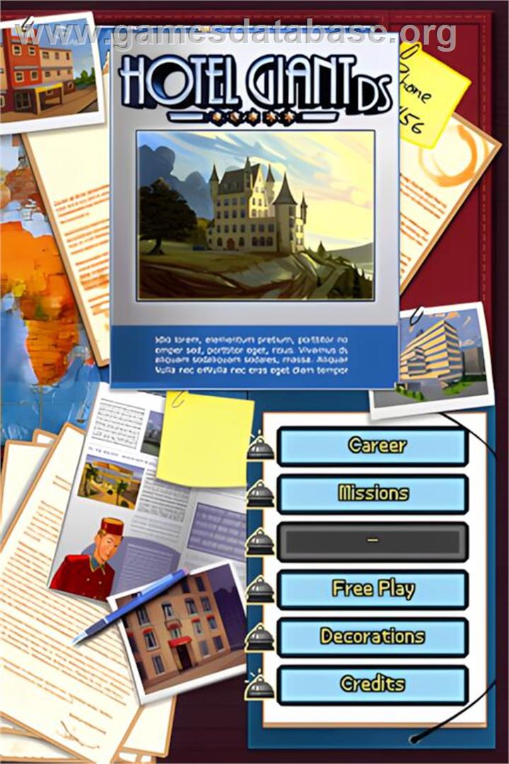 Hotel Giant Ds - Nintendo DS - Artwork - Title Screen