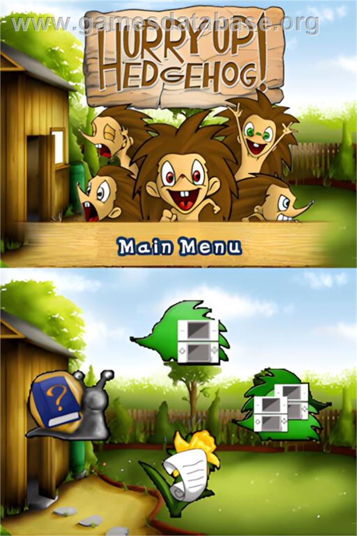 Hurry Up Hedgehog! - Nintendo DS - Artwork - Title Screen