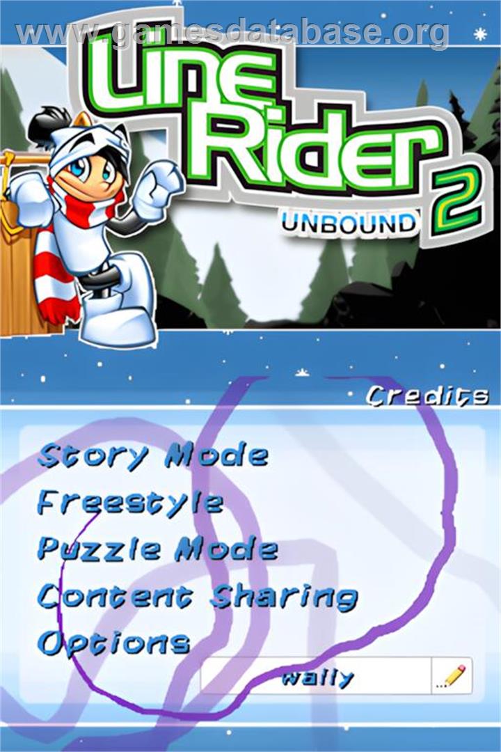 Line Rider 2 - Unbound - Nintendo DS - Artwork - Title Screen