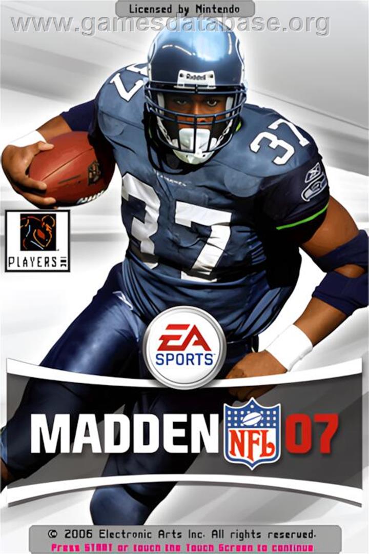 Madden Nfl 07 - Nintendo DS - Artwork - Title Screen