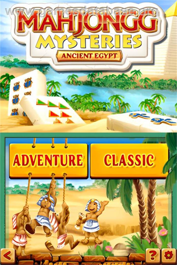 Mahjong Mysteries - Ancient Egypt - Nintendo DS - Artwork - Title Screen