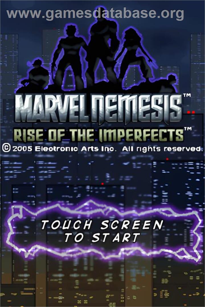 Marvel Nemesis - Rise Of The Imperfects - Nintendo DS - Artwork - Title Screen