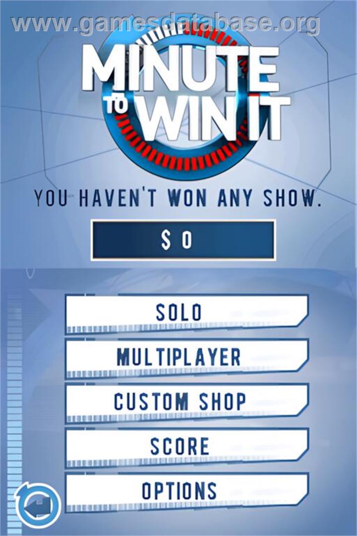Minute To Win It - Nintendo DS - Artwork - Title Screen