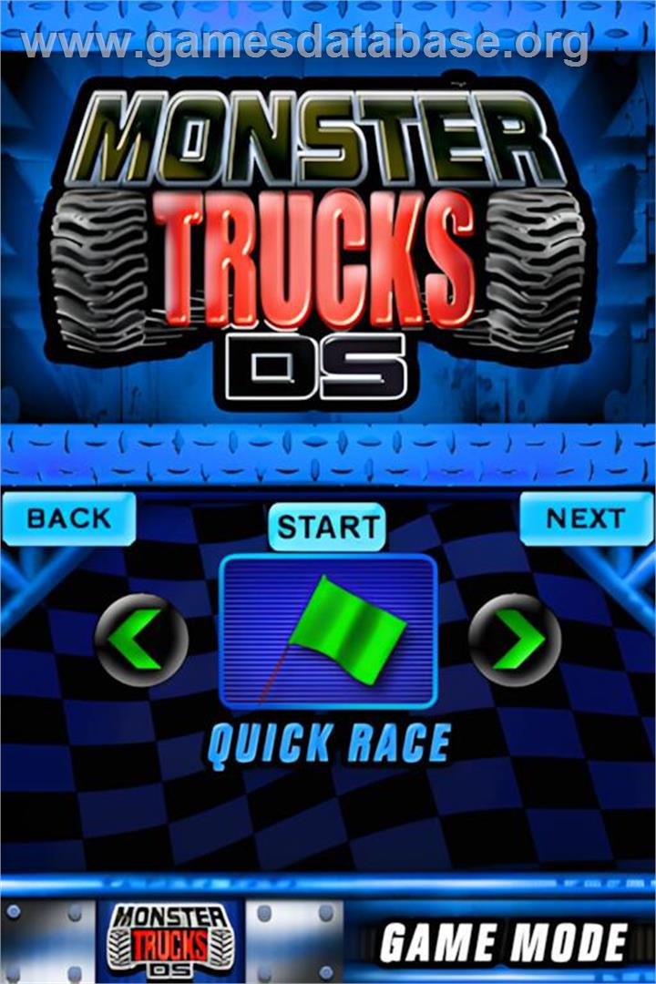 Monster Trucks Ds - Nintendo DS - Artwork - Title Screen
