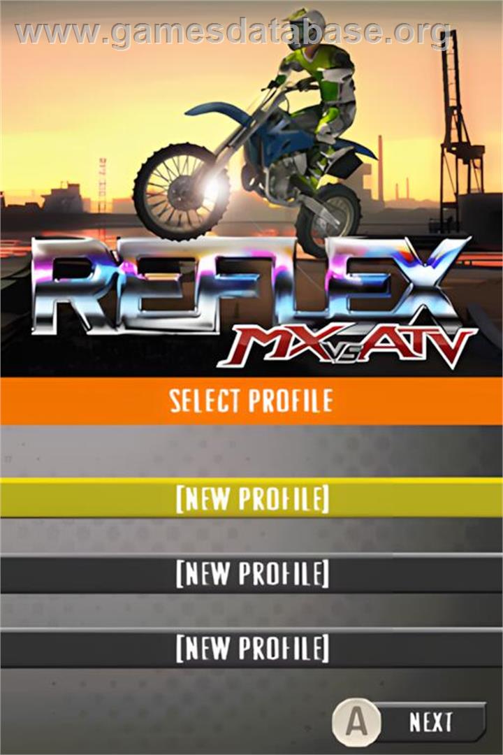 Mx Vs Atv Reflex - Nintendo DS - Artwork - Title Screen