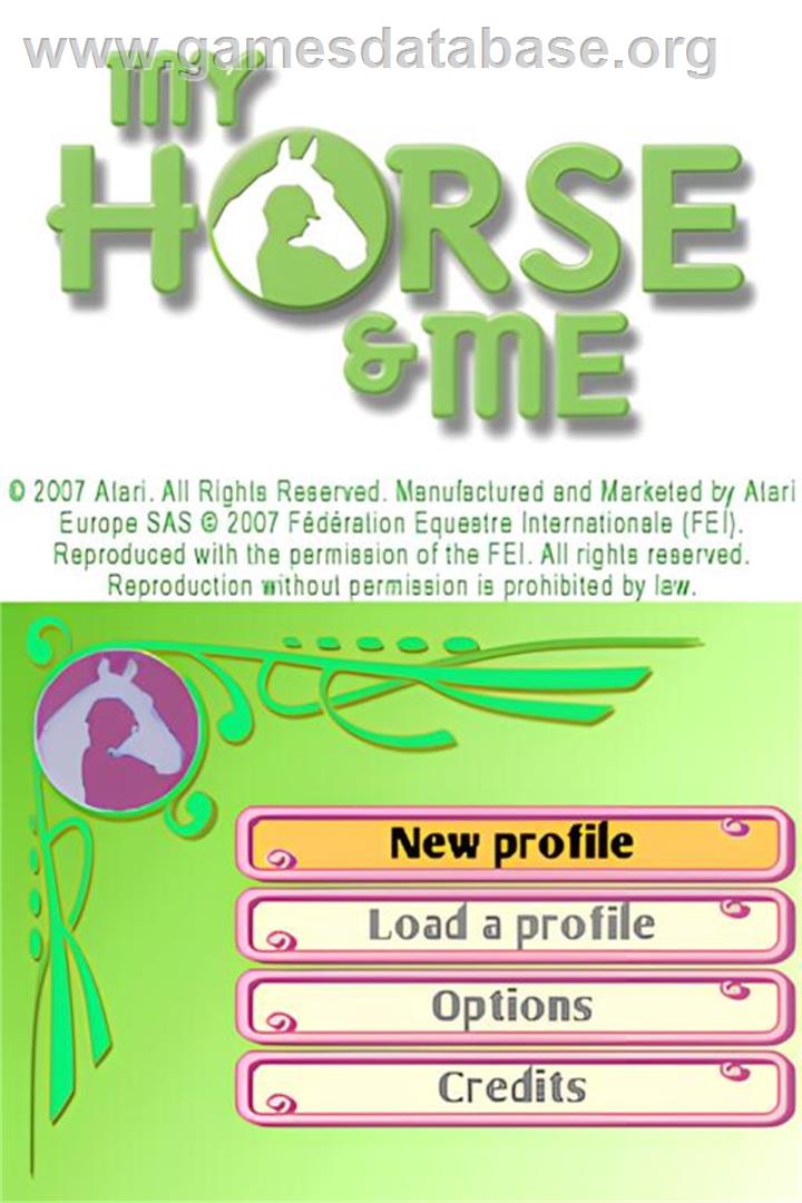 My Horse And Me - Nintendo DS - Artwork - Title Screen