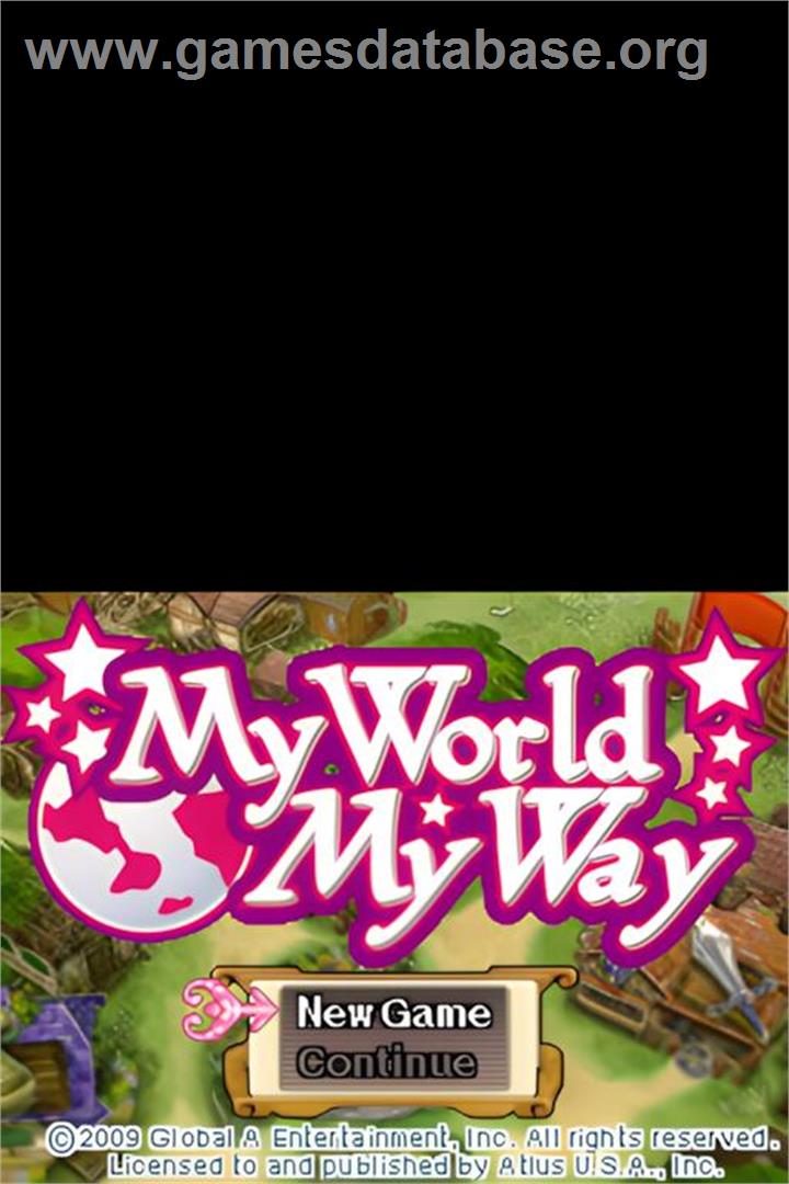 My World, My Way - Nintendo DS - Artwork - Title Screen