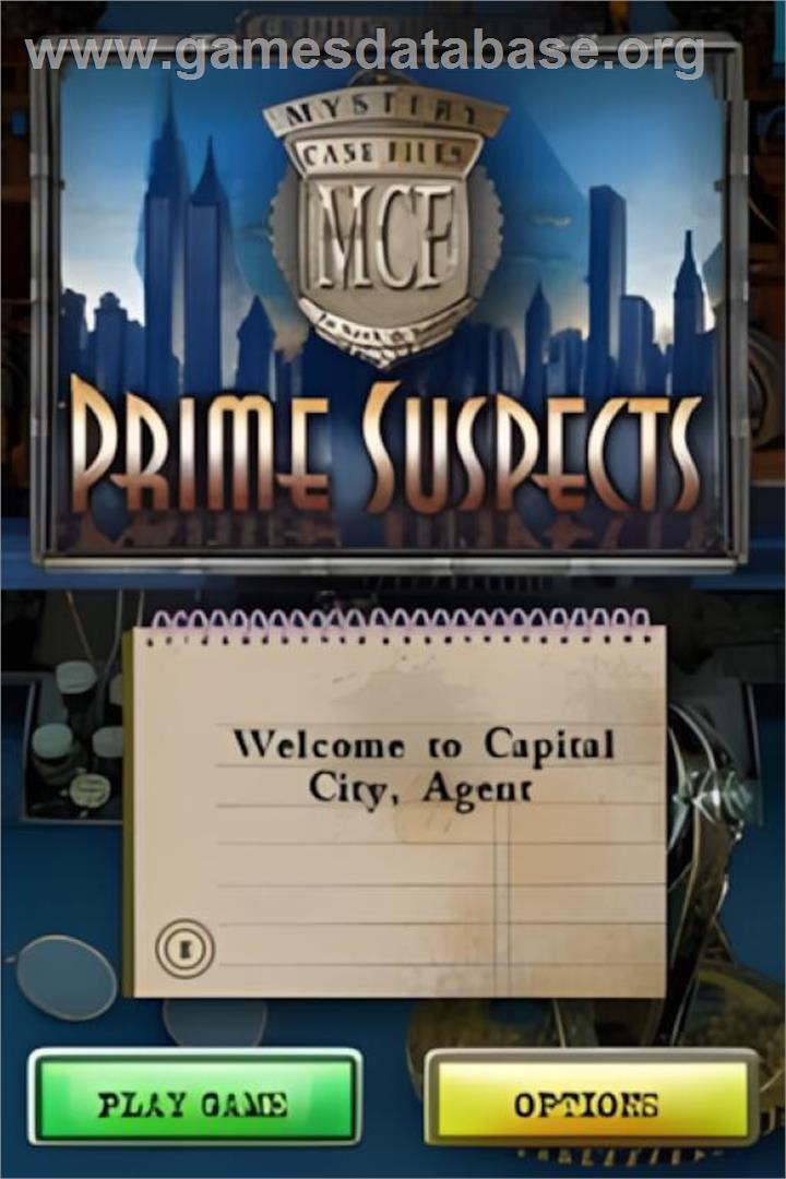 Mystery Case Files - Prime Suspects - Nintendo DS - Artwork - Title Screen