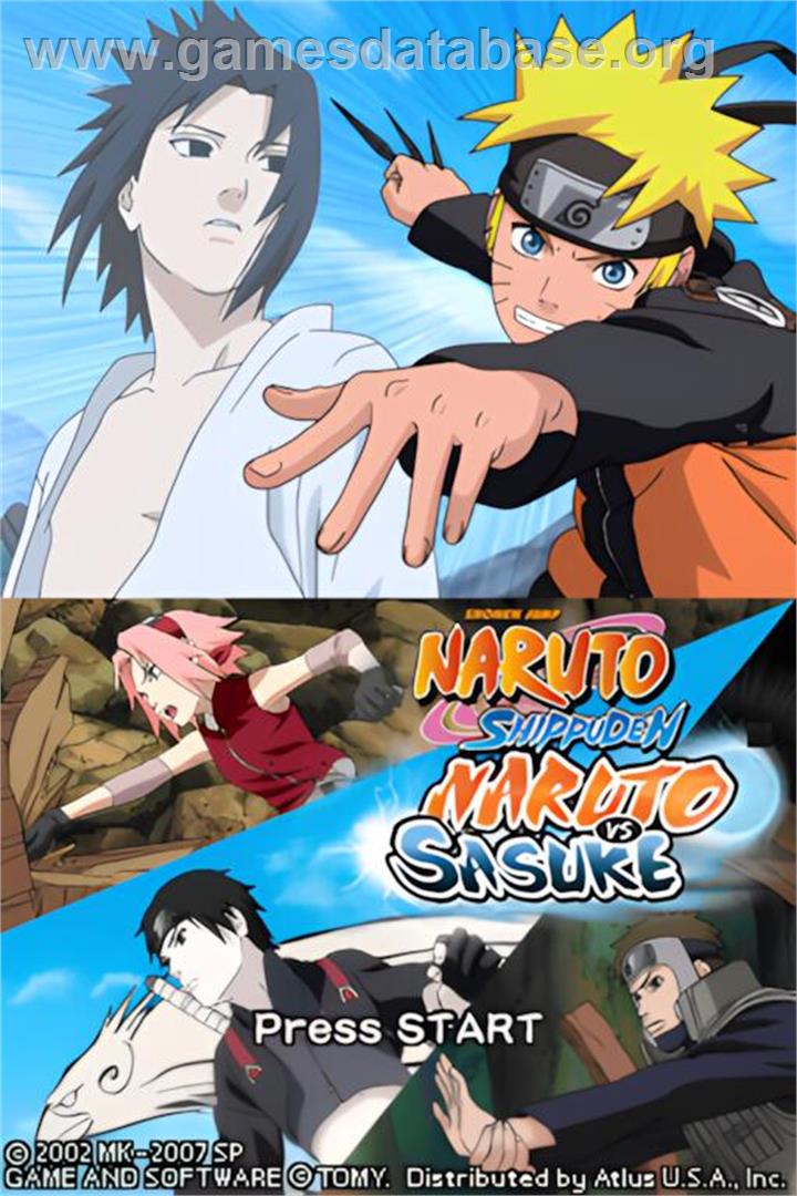 Naruto Shippuden - Naruto Vs Sasuke - Nintendo DS - Artwork - Title Screen