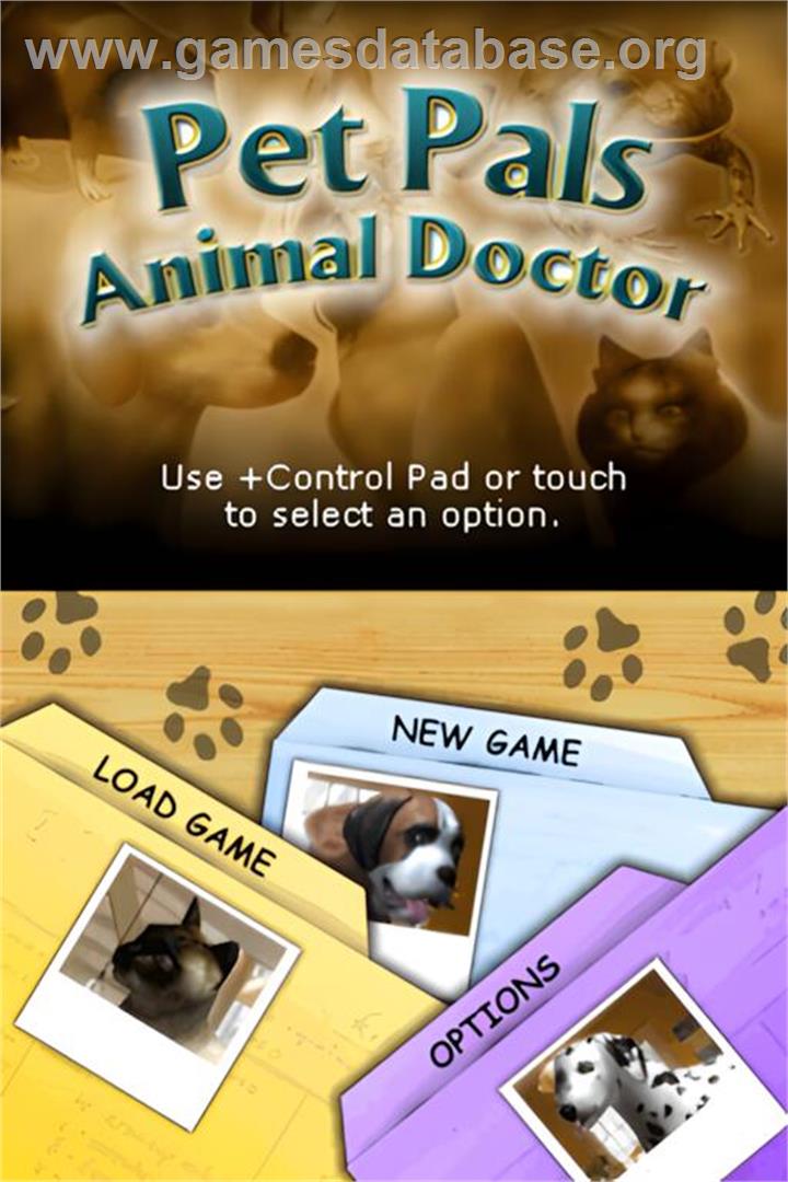 Pet Pals - Animal Doctor - Nintendo DS - Artwork - Title Screen