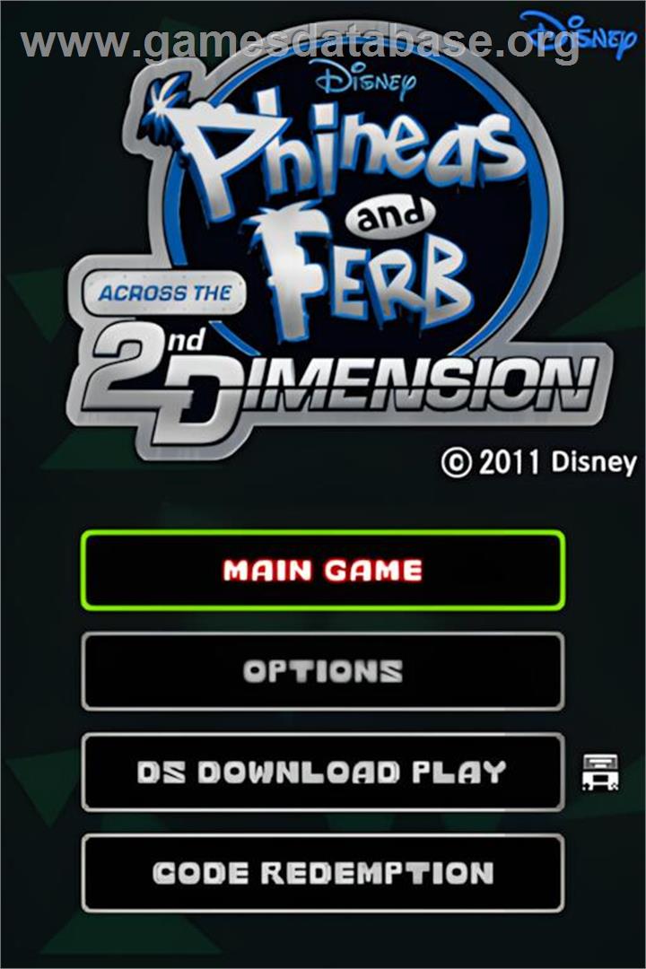 Phinéas Et Ferb - Voyage Dans La Deuxième Dimension - Nintendo DS - Artwork - Title Screen