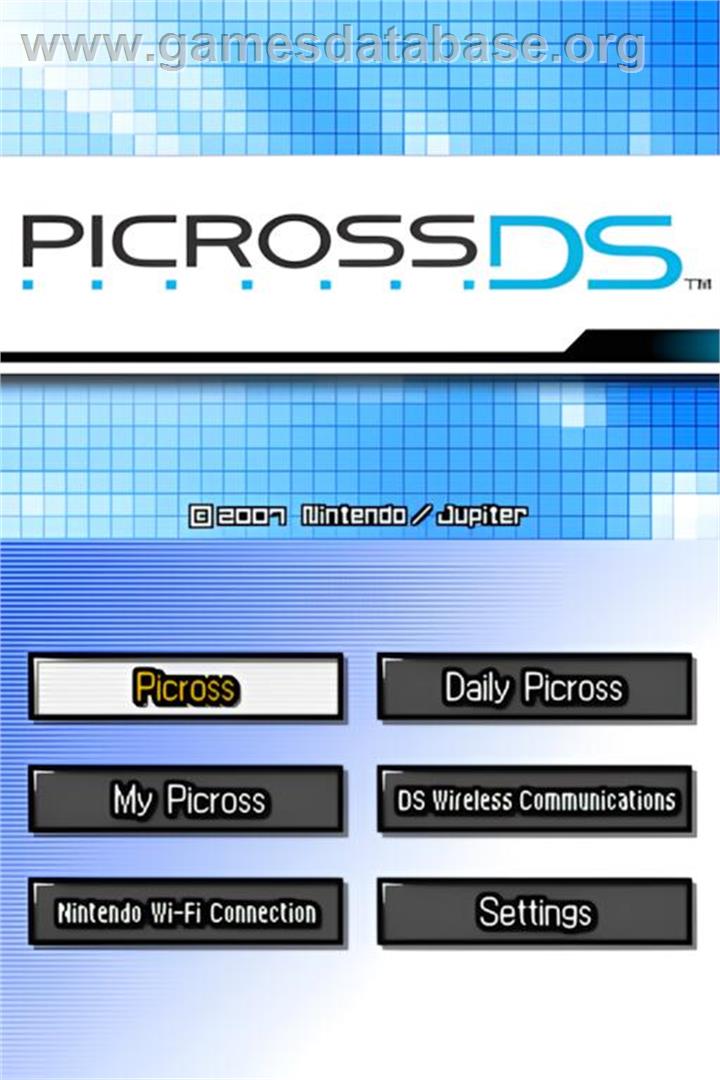Picross Ds - Nintendo DS - Artwork - Title Screen