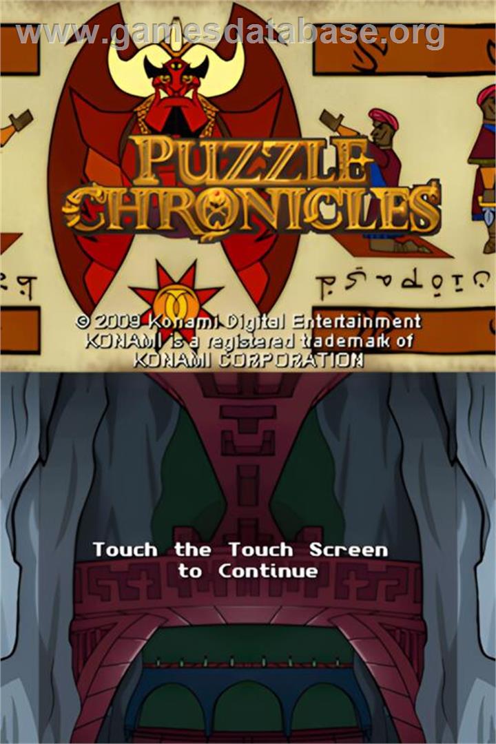 Puzzle Chronicles - Nintendo DS - Artwork - Title Screen