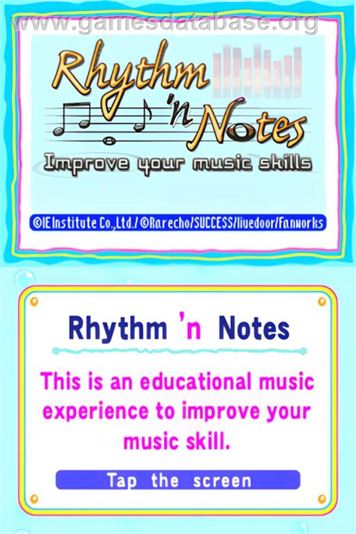 Rhythm 'n Notes - Nintendo DS - Artwork - Title Screen