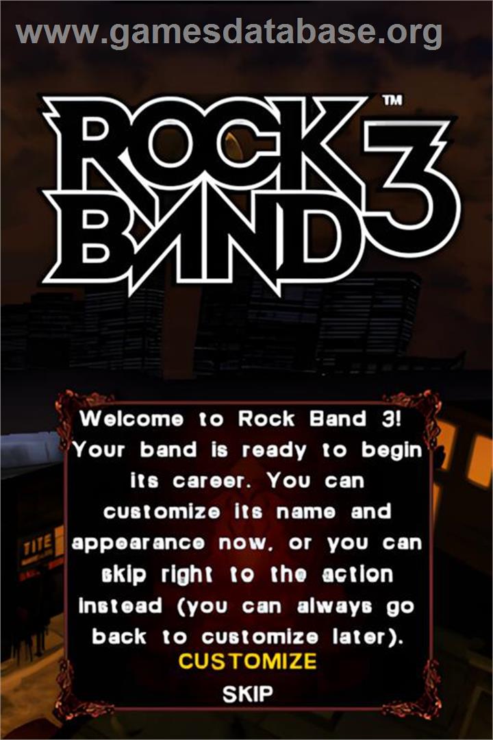 Rock Band 3 - Nintendo DS - Artwork - Title Screen