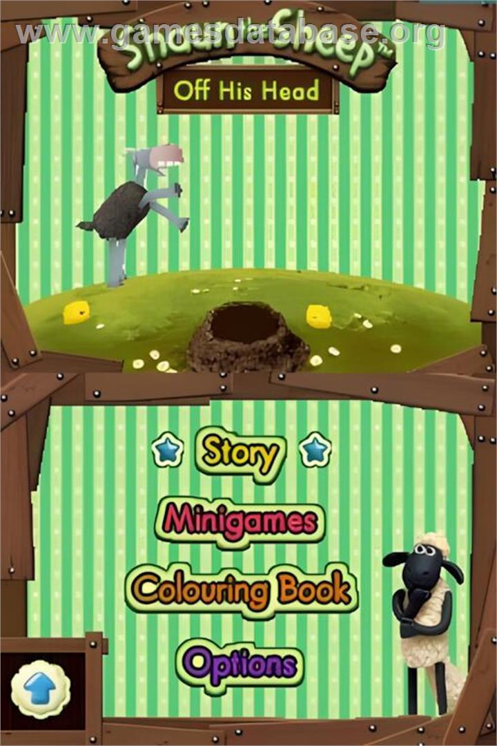 Shaun The Sheep - Off His Head - Nintendo DS - Artwork - Title Screen