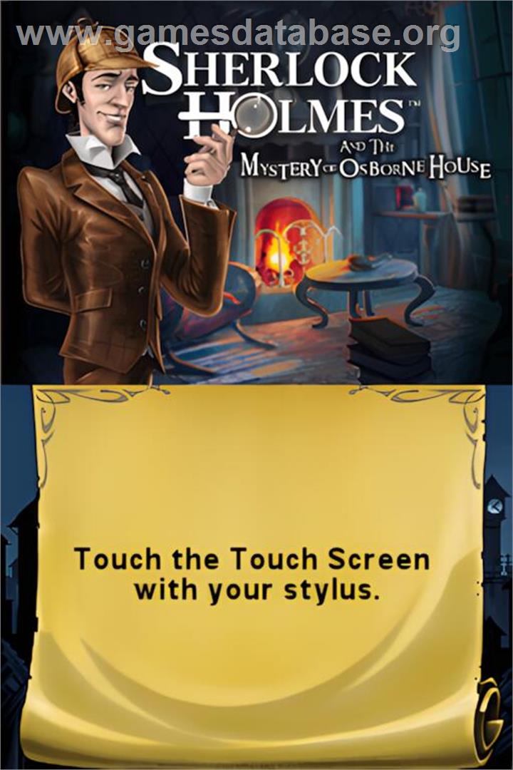 Sherlock Holmes And The Mystery Of Osborne House - Nintendo DS - Artwork - Title Screen