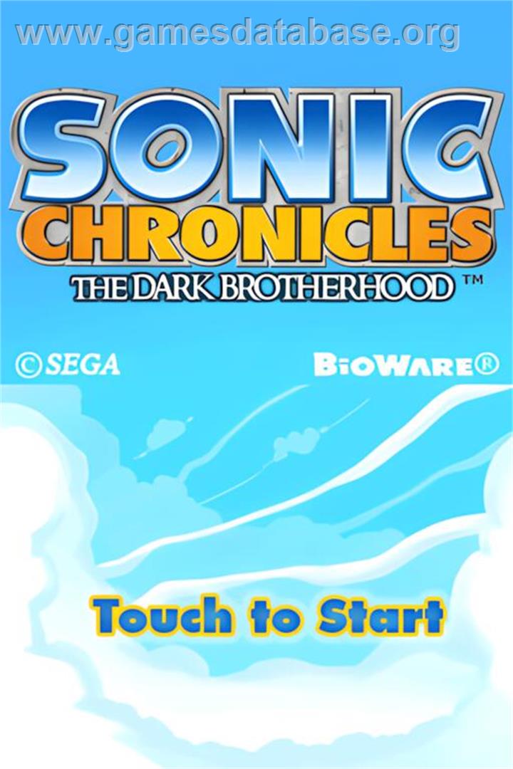 Sonic Chronicles - La Confrérie Des Ténèbres - Nintendo DS - Artwork - Title Screen