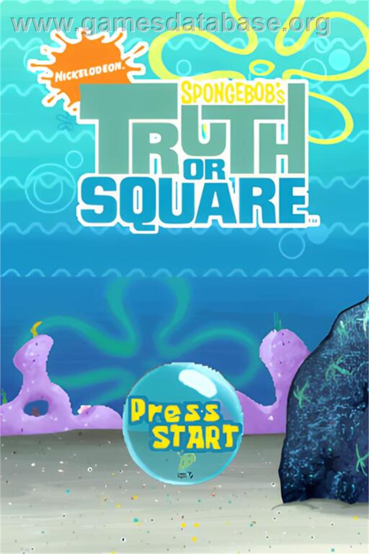 SpongeBob's Truth or Square - Nintendo DS - Artwork - Title Screen