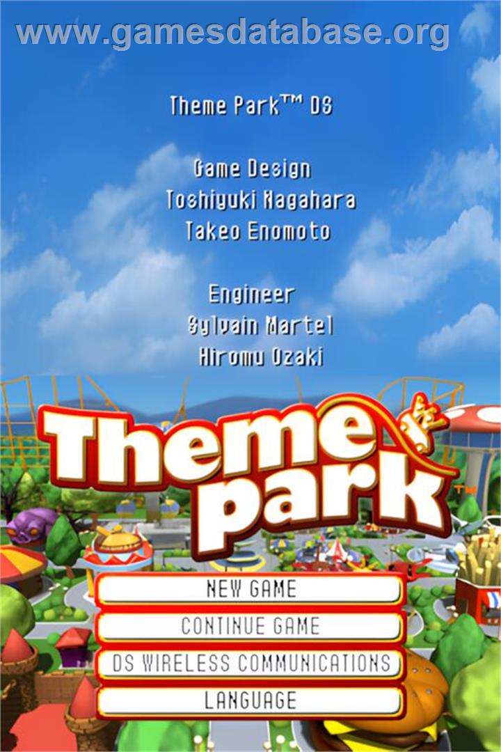 Theme Park - Nintendo DS - Artwork - Title Screen