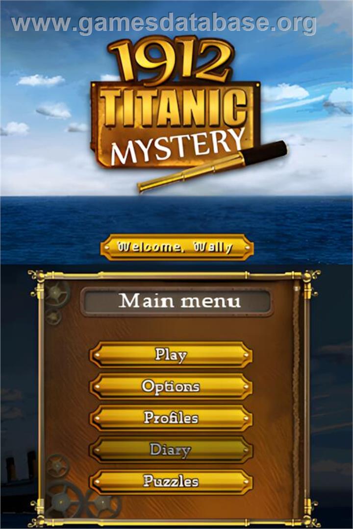 Titanic Mystery - Nintendo DS - Artwork - Title Screen