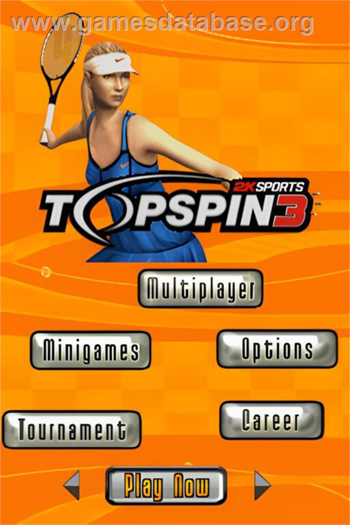 Top Spin 3 - Nintendo DS - Artwork - Title Screen