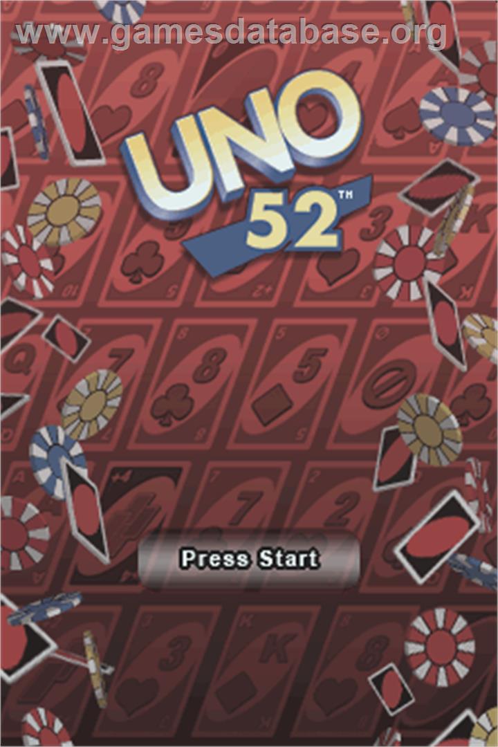 Uno 52 - Nintendo DS - Artwork - Title Screen