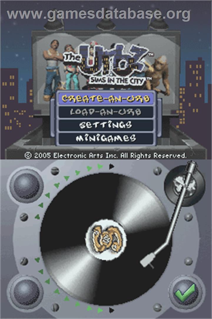 Urbz: Sims in the City - Nintendo DS - Artwork - Title Screen