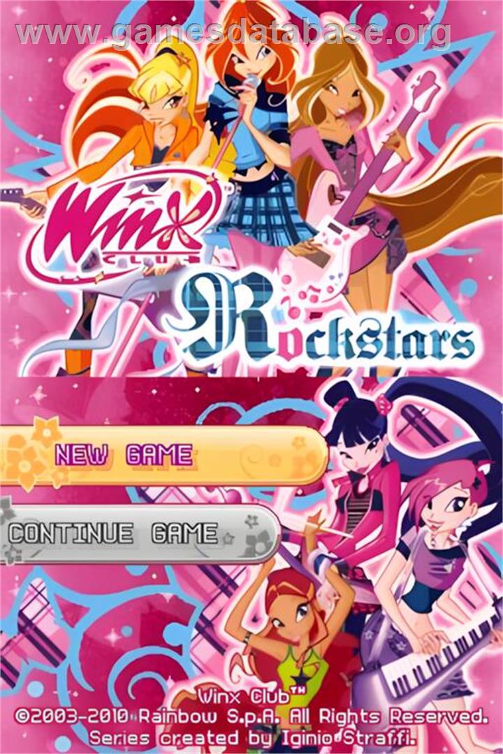 Winx Club Rockstars - Nintendo DS - Artwork - Title Screen