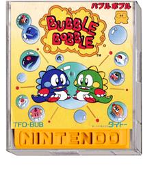 Box cover for Bubble Bobble on the Nintendo Famicom Disk System.