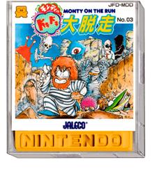 Box cover for Monty on the Run - Monty no Doki Doki Dai Dassou on the Nintendo Famicom Disk System.
