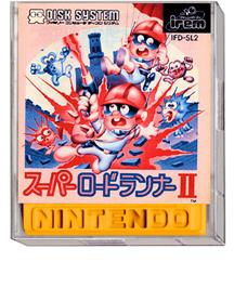 Box cover for Super Lode Runner II on the Nintendo Famicom Disk System.