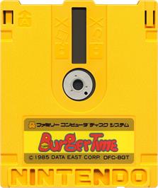Cartridge artwork for Burgertime on the Nintendo Famicom Disk System.