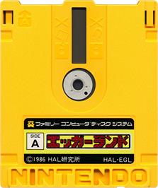 Cartridge artwork for Egger Land on the Nintendo Famicom Disk System.