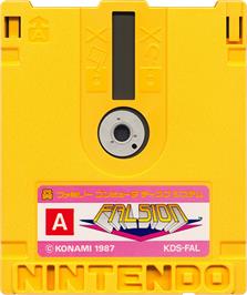 Cartridge artwork for Falsion on the Nintendo Famicom Disk System.