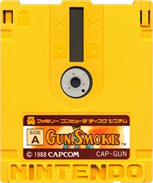 Cartridge artwork for Gun.smoke on the Nintendo Famicom Disk System.