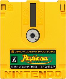 Cartridge artwork for Replicart on the Nintendo Famicom Disk System.
