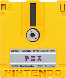 Cartridge artwork for Tennis on the Nintendo Famicom Disk System.