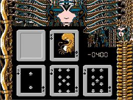 In game image of Bishoujo SF Alien Battle on the Nintendo Famicom Disk System.