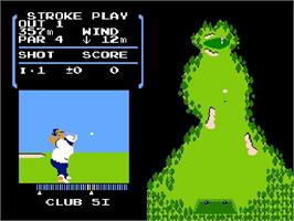 In game image of Golf on the Nintendo Famicom Disk System.