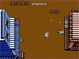 In game image of Gun.smoke on the Nintendo Famicom Disk System.