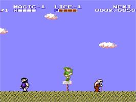 In game image of Legend of Zelda 2, The - Link no Bouken on the Nintendo Famicom Disk System.
