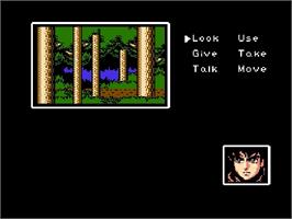 In game image of Samurai Sword on the Nintendo Famicom Disk System.