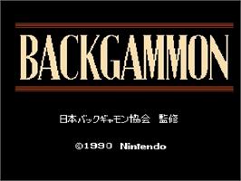 Title screen of Backgammon on the Nintendo Famicom Disk System.