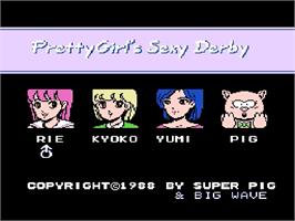 Title screen of Bishoujo Sexy Derby on the Nintendo Famicom Disk System.