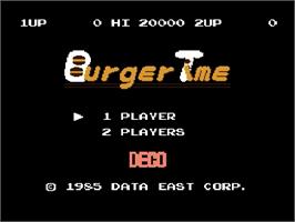 Title screen of Burgertime on the Nintendo Famicom Disk System.
