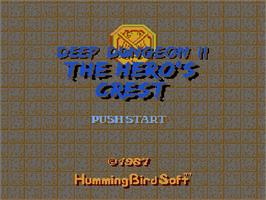 Title screen of Deep Dungeon 2 - Yuushi No Monshou on the Nintendo Famicom Disk System.