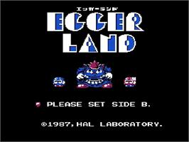 Title screen of Egger Land on the Nintendo Famicom Disk System.
