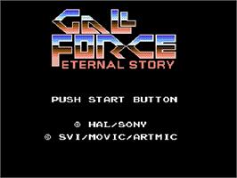 Title screen of Gall Force - Eternal Story on the Nintendo Famicom Disk System.