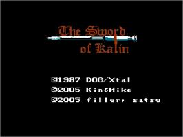 Title screen of Kalin No Tsurugi on the Nintendo Famicom Disk System.